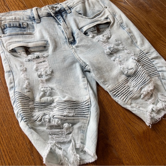 NEW Men’s Acid Washed Jean Shorts - Picture 2 of 6
